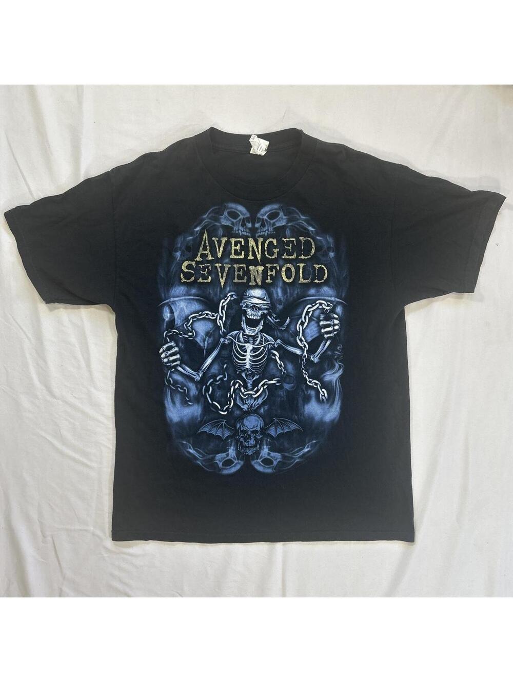 Alstyle Men's Black and Blue Tshirt